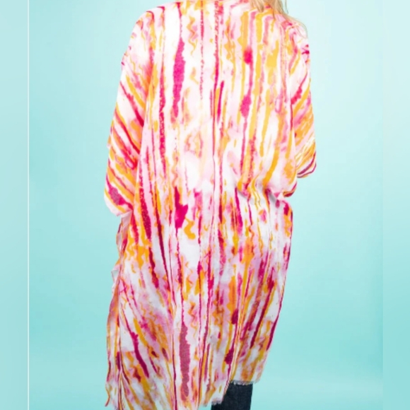 Red Kimono Beach Cover Up - Picture 2 of 9